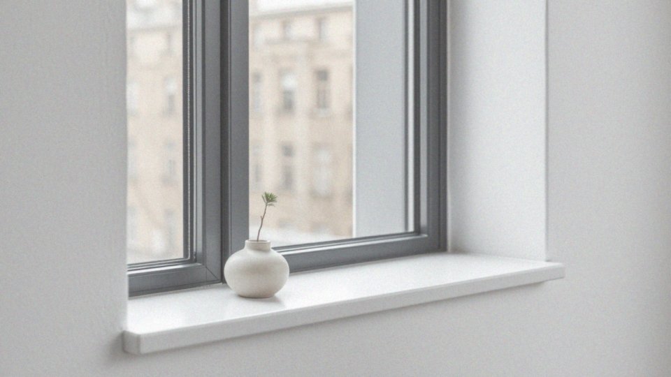 Jakie kolory parapetów kontrastują z ciemnymi oknami?