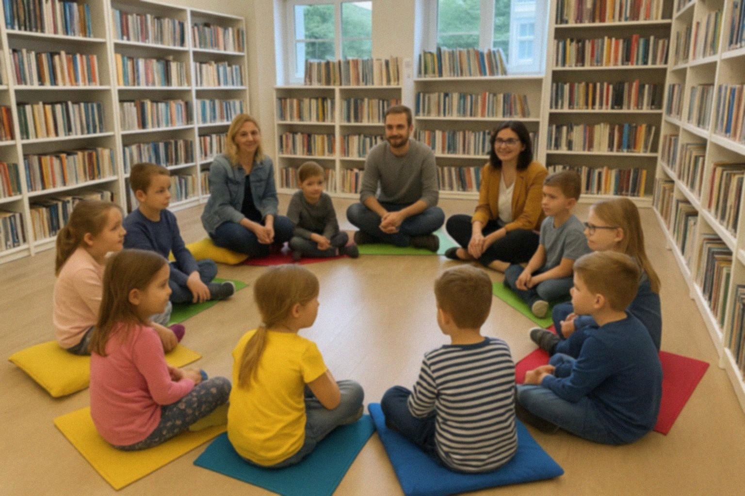 Wydarzenie pasowania uczniów na czytelników w Kwakowie